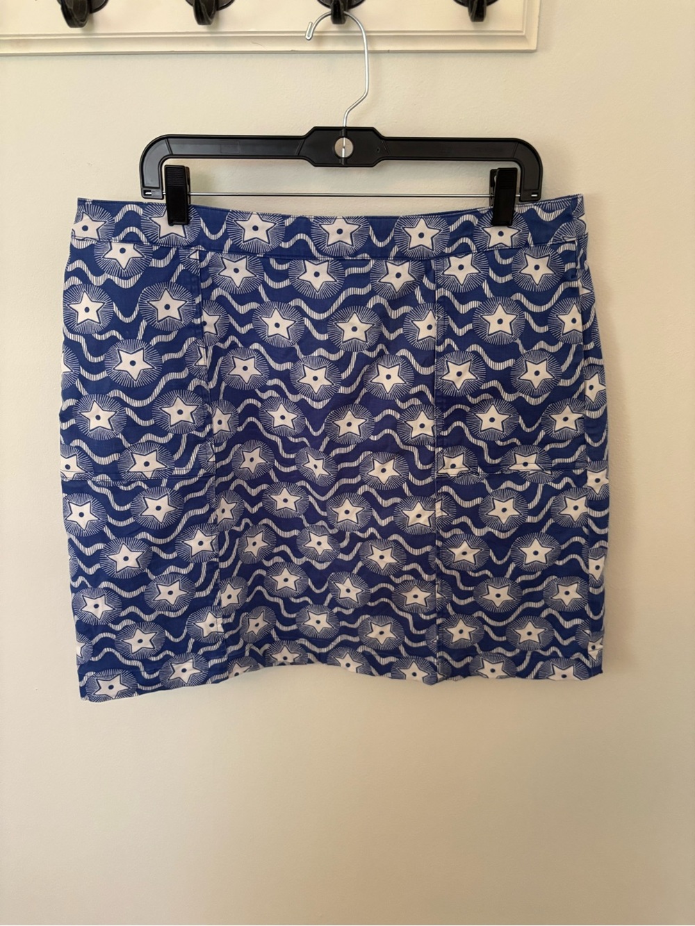 Boden size 12 Blue Star-Pattern Mini Skirt - Women